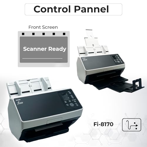 Image of Fi-8170 Professional High Speed Color Duplex Document Scanner -1 Year Warranty, Network Enabled, Scanner High Volume with Power Adapter + USB 3.2 Cable + Microfiber Cloth Included