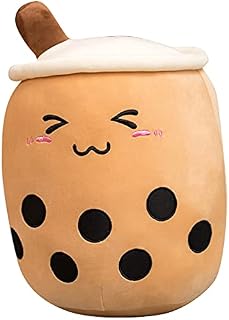 Plush Pillow Stuffed Toy Soft Lifelike Bubble Pearl Milk Tea Hugging Pillow, 24/35/50/70cm Cartoon Figure Suffed Toy with Smiling Face Cartoon Figure Soft Pillow for Home Car Ornaments Gift Toys