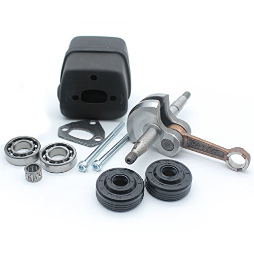 Cigüeñal manivela rodamientos retén de aceite de silenciador de escape Kit de juntas para Husqvarna 142 141 137 136 motosierra