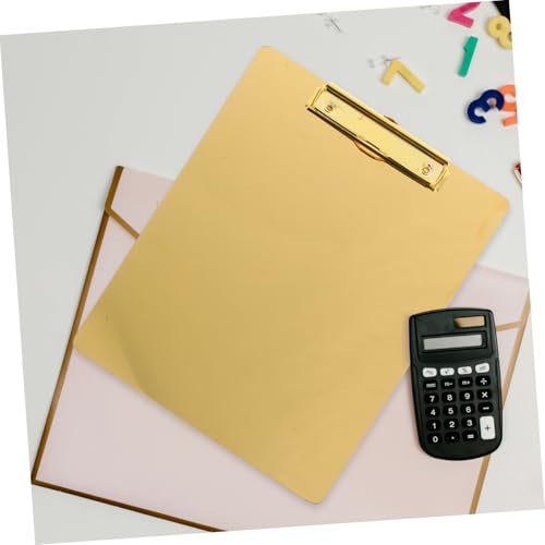 Tablette d'écriture A4 en acier inoxydable doré portable