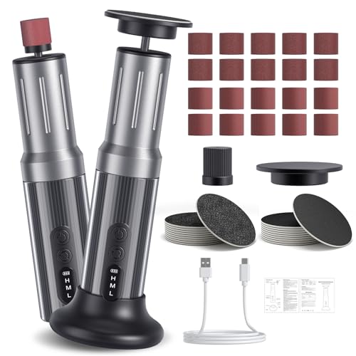 Brolteja Lima Electrica pies Durezas,Pedicura Profesional Para Pies 2 EN 1,Lima electrónica para pies con 6 velocidades,Profesional Cuidado Pies Pulidor de Callos para Secos y Agrietados Talones