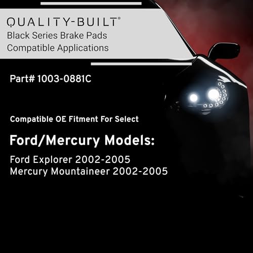 Image of QUALITY-BUILT Rear Ceramic Brake Pads, Black Series 1003-0881C, Compatible with 2002-2005 Ford /Mercury (Explorer,Mountaineer)