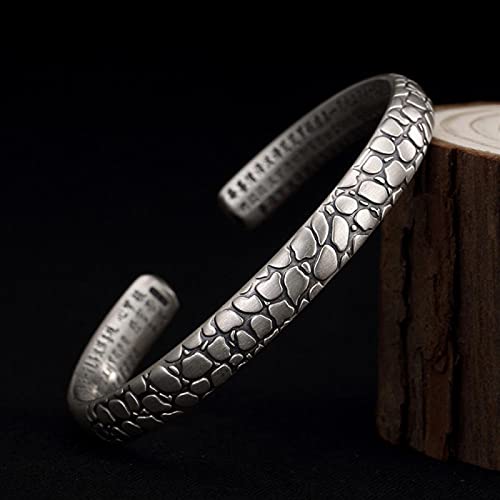 Bracelet en argent pur s999 mat pour femme, un bijou ouvert élégant et intemporel