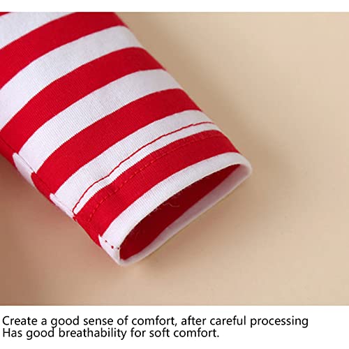 Pasgeboren Jongens Meisjes Kleding, Vrolijk Kerstfeest Unisex Baby 3 Stuk Kleding Set Leuke Top + Gestreepte Broek Gestreepte Broek Afneembare Hood Romper Pak - Afbeelding 8