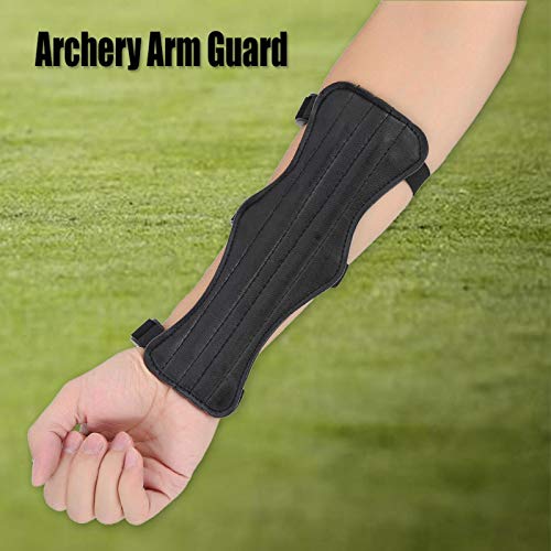 Keenso Protetor de braço ajustável para arco e flecha, equipamento de proteção de braço com 3 tiras