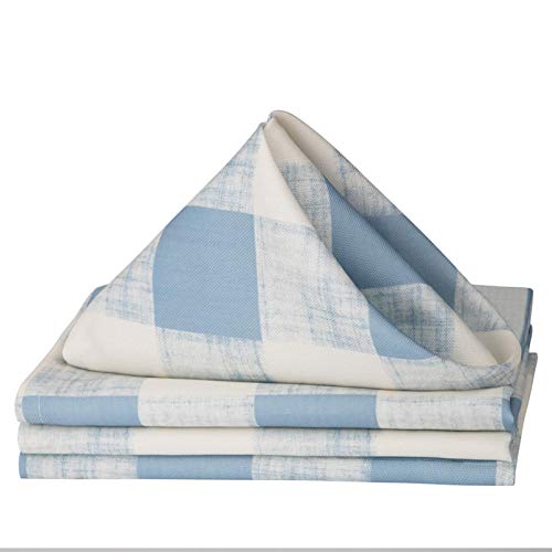 Vcvcoo Heat Resistant Plaid Placemat Set Of 4 + Cloth Napkins Blue #TOP1