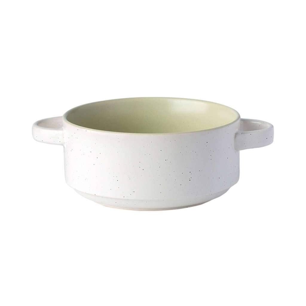 Bol à Soupe avec 2 poignées 1L en céramique style japonais mat pour nouilles et collation