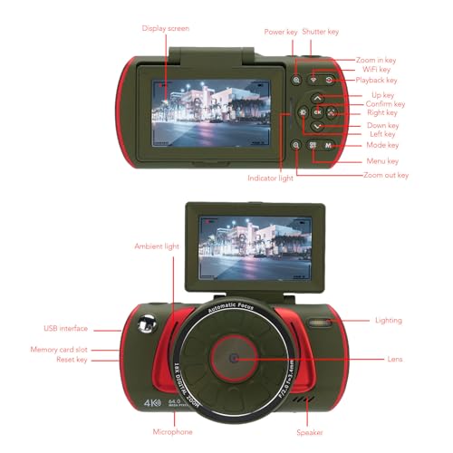 Caméscope 4K 64 MP à autofocus rapide et zoom numérique 18x