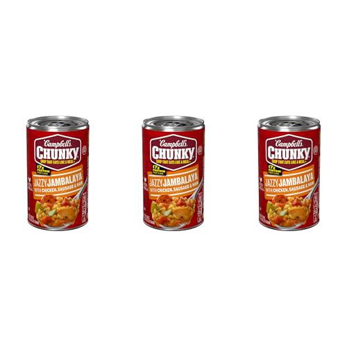 Image of Campbell's Chunky Soup, Jazzy Jambalaya with Chicken, Sausage and Ham Soup, 18.6 Oz Can (Pack of 3)