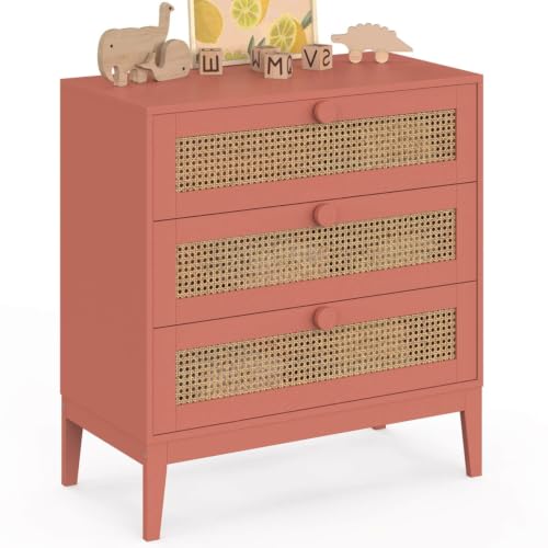 Commode 3 tiroirs ADELIE 80 cm enfant cannage et vieux