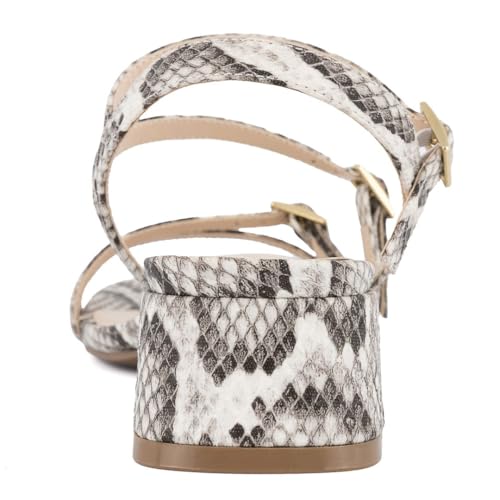 Jones New York Women's Strappy Dress Sandals – Low Block Heel with Square Toe and Buckle Straps – Comfortable Open-Toe Heels for Casual or Formal Outfits3