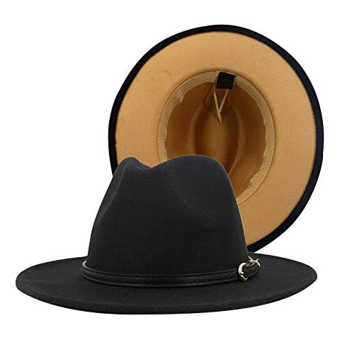 Winter Hat Hats Wool Hat Hat for Men Jazz Tone Women Fedora Red Wide Bottom Casual Panama Two Baseball Caps Large Hats for Men Big Head (Brown, One Size) Cover