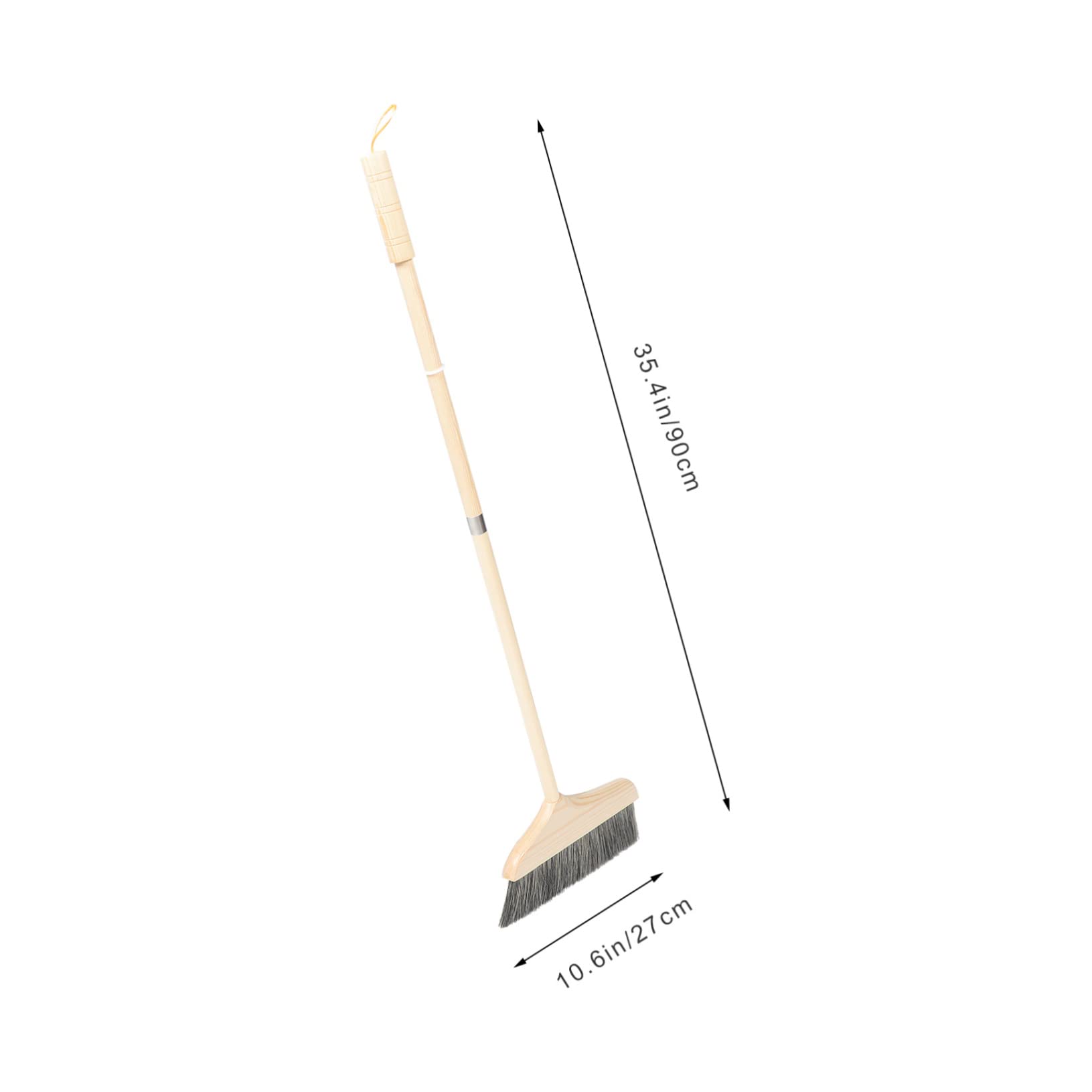HOMOCONO Wooden Long Handle Broom Hair Removal Broom Patio Broom Lawn Concrete Broom Carpet Broom Brooms for Floor Cleaning Floor Sweeping Broom Soft Bristle Broom Floor Broom Bristle Hair