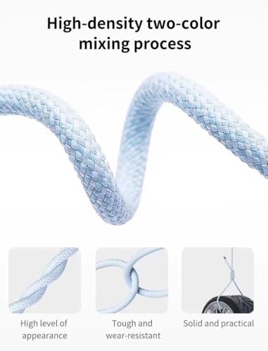 Image of Original USB-C to C Type Braided 1M Fast Charging Cable Compatible for iPhone 16 /16 Pro /Max /15 /15 Pro /Max /Samsung Galaxy S24 /S23 /S22 /S21 /iPad & More Blue