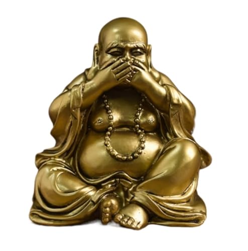 VONGAZ Estatua de Buda Figura de Buda Estatua De Buda De Resina De 3,9 Pulgadas, Buda Feliz, Buda Sonriente para Dinero Y Riqueza, Decoración del Hogar Y El Coche Buda Ornamento (Color : A)