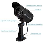 Dummy-Security-Camera-Fake-CCTV-Surveillance-System-with-Realistic-Red-Flashing-Lights-and-Warning-Sticker-for-Indoor-Outdoor-1-Black
