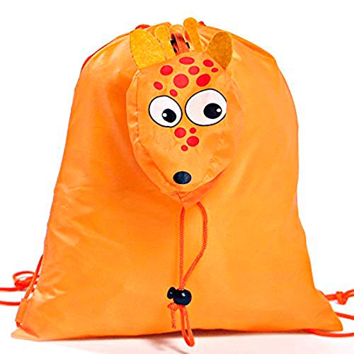 Lote de 20 Mochilas Plegables Animales Jirafa. Color Naranja: Escolares  Guarderías
