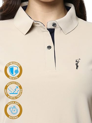 Image of STELLERS Women's Premium Polo T-Shirt, Regular Fit | Odour Resistant | Wrinkle Free | Quick Dry | Stretchable | Lightweight | Breathable | Sustainable | Anti-Static | Feather Touch Feel