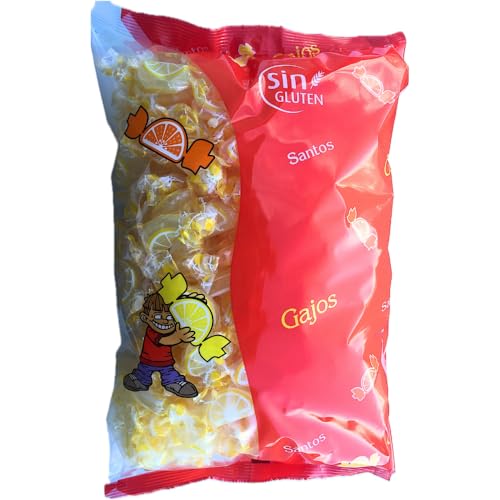 Caramelos Gajos Ácidos de Limón Originales – Bolsa de 1KG – Sabor a Limón Cítrico, Intenso y ligeramente Ácido - Sin Gluten – Forma de Gajo – Caramelos Santos