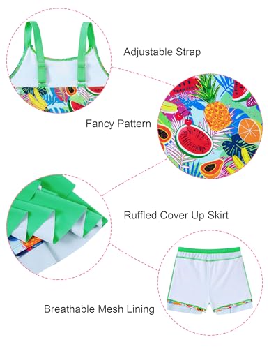Image of ALISISTER Girls Tankini Swimsuit Two Piece Bathing Suits Summer Beach Swimwear with Shorts for 7-12 Years