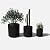 Veradek Demi Series Set of 3 Round Planters for Porch, Patio, Backyard | Durable Plastic-Concrete Material | Modern Décor for Tall Plants, Flowers