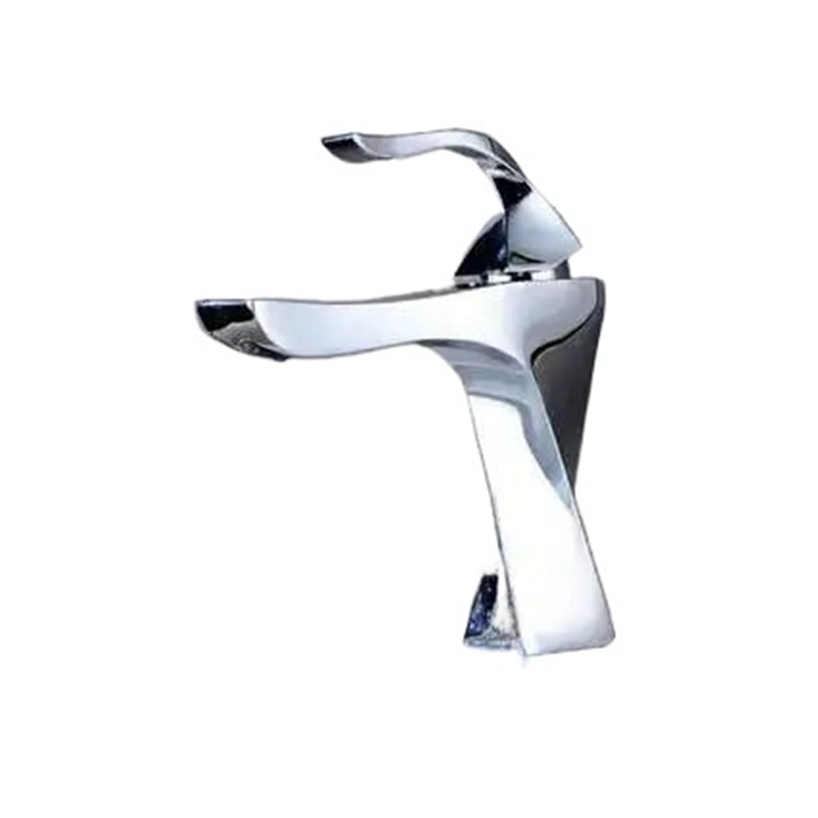 CVFRDD Basin Faucet Black And Chrome Bathroom Sink Faucet, Single Handle Basin Taps Deck Wash Hot Cold Mixer Tap Crane(SLT086SS)