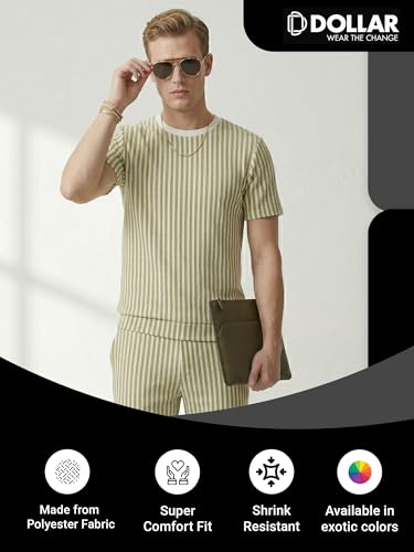 Image of Dollar Men Co-Ord Set | Polyester Shorts + T-Shirt | Regular Fit, Quick Dry & Breathable | Gym, Casual & Sportswear | Pack of 1