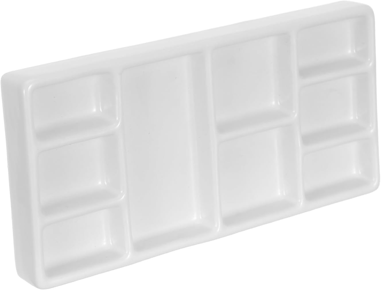 Rectangular Ceramic Paint Palette White Mixing Tray for Watercolor and Oil Painting for Artists Students and Hobbyists