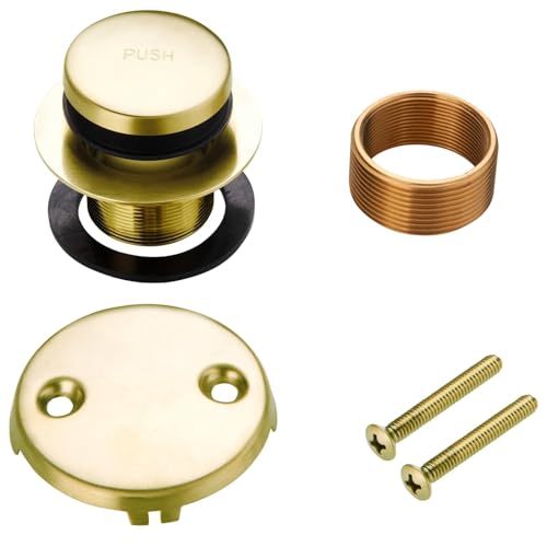 WELLUP Gold Brushed Tub Drain Bathtub Drain Conversion Kit,2 Hole Overflow
