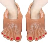 Wedhapy Pantoufles De Pieds De Monstre Halloween Pieds De Monstre Gros Pantoufles De Pied Jumbo Accessoires De Costume De Cosplay pour La Fête 1 Paire Beige