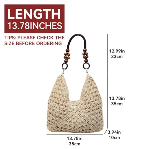 Bolsa tote de hombro de crochet para mujer miniatura 4