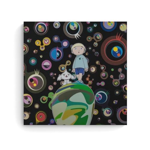 Póster de Murakami de flores coloridas para dar vida y color a paredes blancas aburridas