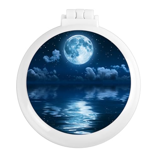 Mengduxd Mini Hairbrush, Pocket Hairbrush With Mirror Night Starry Sky