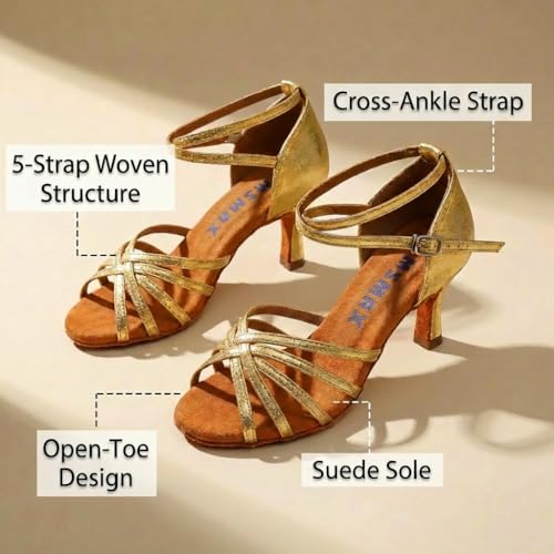 Image of MSMAX Women's Practice Ballroom Dancing Shoes Indoor Performance Latin Dance Shoes for Woman