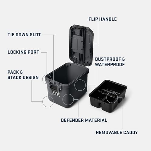 Image of YETI LoadOut 15 GoBox Divided Waterproof Cargo Case, Dry Box, Camera Case, Fishing Tackle Box, Firefly Yellow