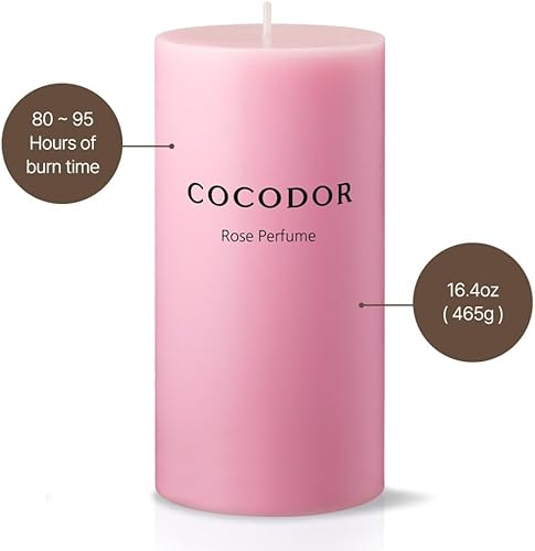 Miniatura 3 de COCODOR - Velas perfumadas de pilar, 3 x 6 pulgadas, lavanda francesa, juego de 3 velas, 85 horas, velas para bodas, fiestas, cenas, decoración del