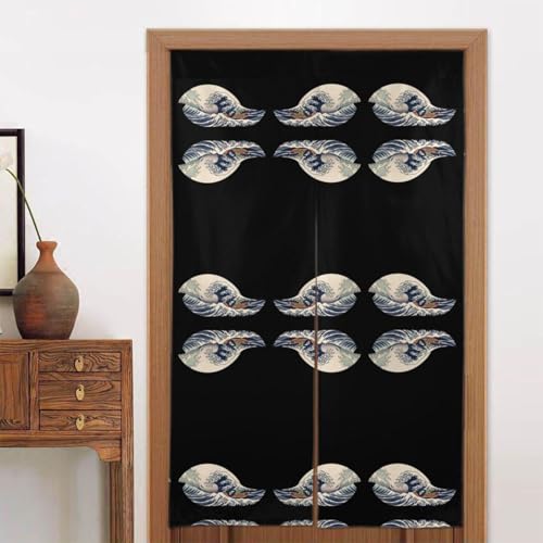 GGNKDL Wave Pattern Curtain 34x56 inchs - Quality Fabric Door Curtain for Home and Office Use - Image 4