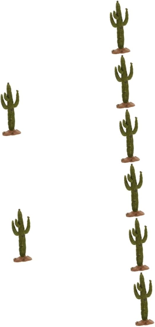 GAROZATION Pack of 8 Desert Green Plant Model, Artificial Cactus Plant