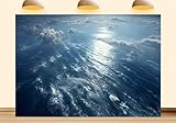 Ocean Sky Backdrop Uncharted Waters Natural Sciology Adventure View Overlook Ocean Team Launch Background Sea Waves Explorer's Map Room Party Decorations Photo Studio Props 5X3ft Fabric
