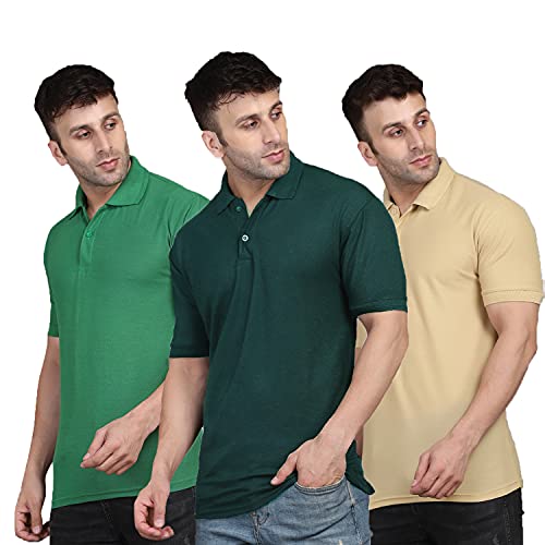 INKKR Men’s Combo Polo Neck Cotton Blend Solid T-Shirt (Pack of 3) INKKR Men’s Combo Polo Neck Cotton Blend Solid T-Shirt (Pack of 3)