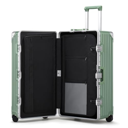 Multifunctional Trolley Case Large Capacity Suitcase Aluminum Frame Suitcase Thickened Suitcase Travel Suitcase(Black,24in)4