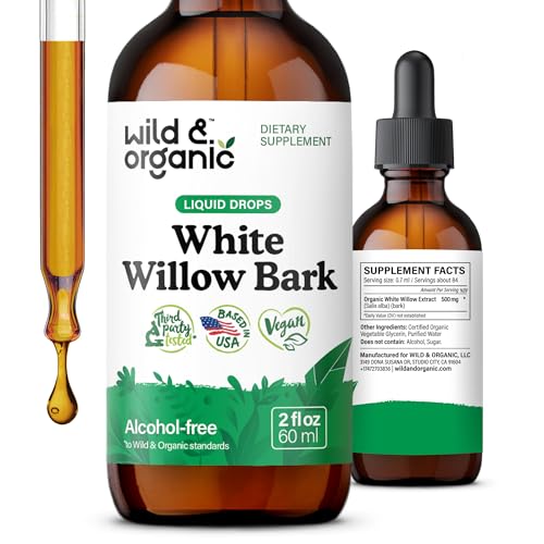 Wild Organics White Willow Bark Cut & Sifted, 2 oz — Certified Organic Salix alba, for Tea & Extracts