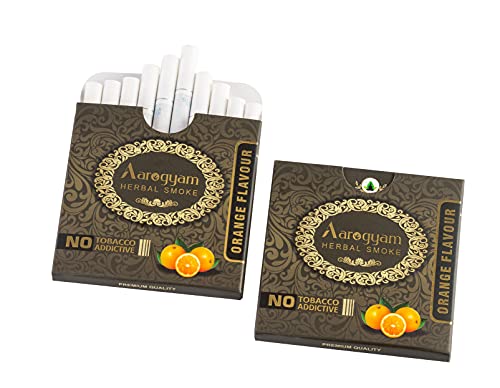Aarogyam Herbals Cigarette 100% Tobacco & Nicotine Free Smoke, for Relieve  Stress & Mood Enhance Product for Smokers - (10 Sticks in Each Packet)  (Orange Flavour)