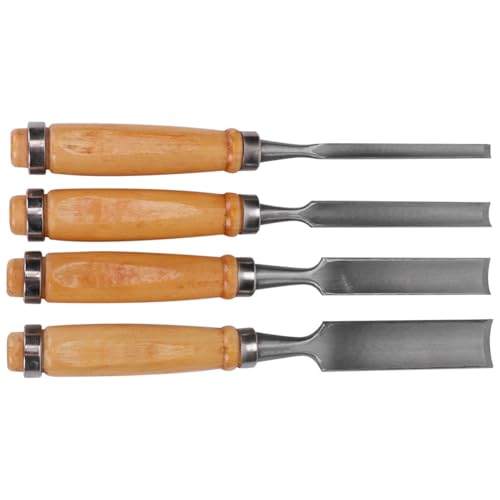 PLAFOPE Juego de Cinceles y Cuatro Hojas de Diferentes Grosores para Tallar Madera con Mango Resistente, Diseño Semi Circular para Carpinteros y Talladores