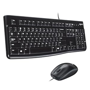 Logitech MK120 Kabelgebundenes Tastatur-Maus-Set, Optische Maus, USB-Anschluss, PC/Laptop, Schweizer QWERTZ-Layout - Schwarz