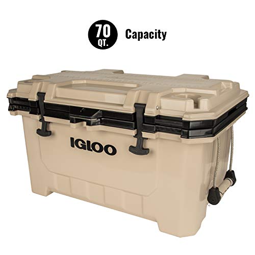Igloo IMX 70 Quart Lockable Insulated Ice Chest Roto-Molded Cooler with Carry Handles