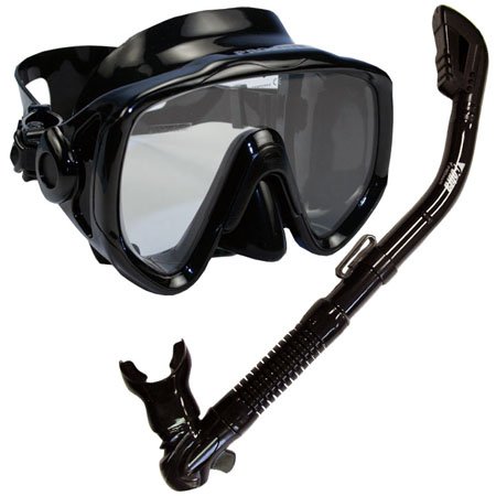 Promate Snorkeling Scuba Dive Extra-Wide Mask Dry Snorkel Gear Set