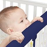 3 PC Crib Rail Covers Sets, Soft Furniture Guards, Reversible Guardrail Sets(2024,New-Blue)