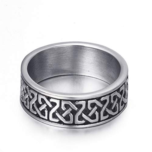 Elfasio 8Mm Men's Celtic Knot Stainless Steel Ring Band Jewelry Us Size 10 #TOP2