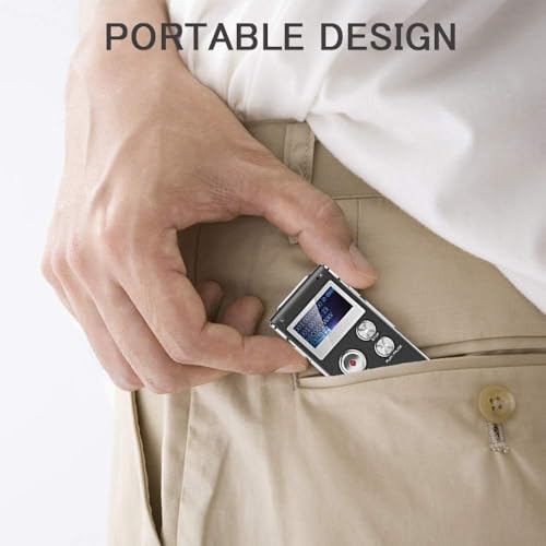 Gravador de voz digital de 64 GB, gravador ativado por voz para palestras, dispositivo de reuniões,